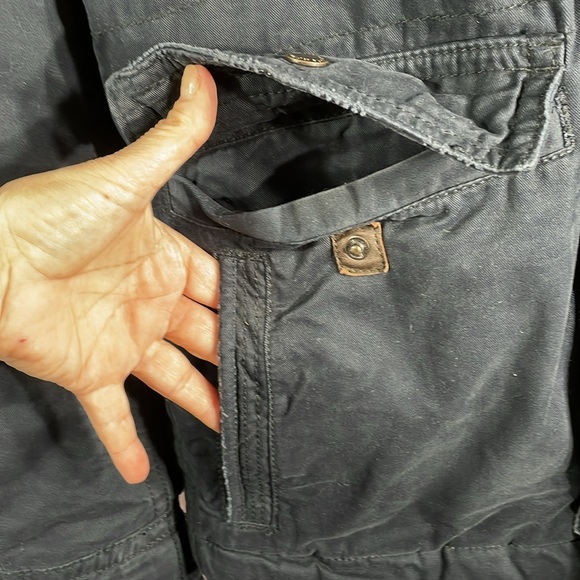 Abercrombie & Fitch Basin Mountain faux Fur linen fur Hood Military Parka Jacket - Picture 6 of 13